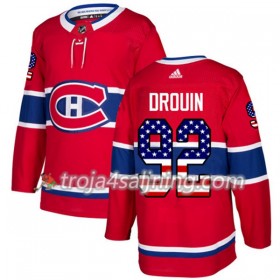 Montreal Canadiens tröja Jonathan Drouin 92 Röd USA Flag Fashion 2017-2018 Adidas Authentic - NHL Tröjor Herr
